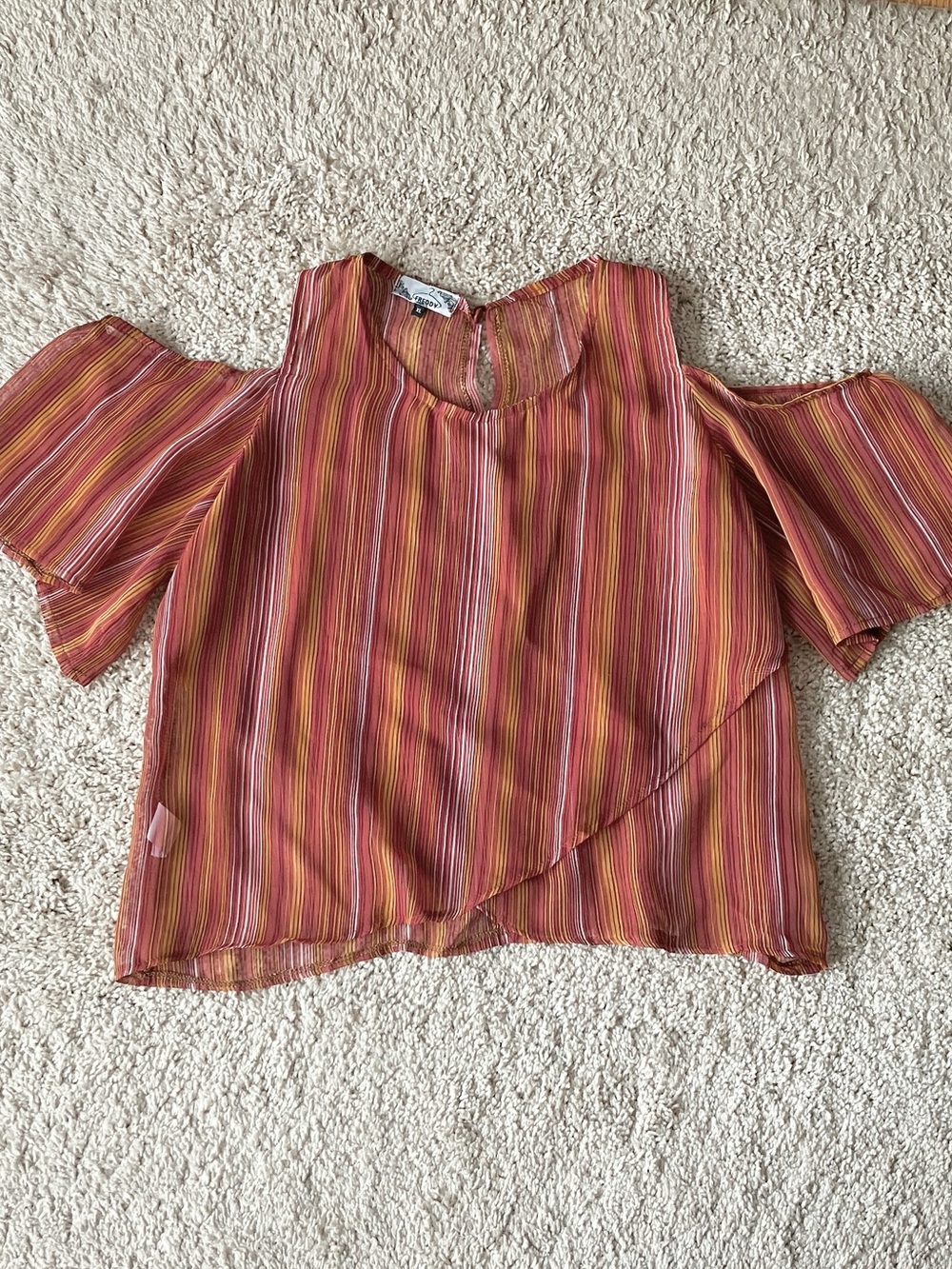 Freddy | Striped Cold Shoulder Blouse